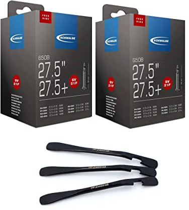 2er Set Schwalbe Schlauch 21F SV 40mm Freeride 27,5 Zoll (54/75-584) + MSZweirad Reifenheber