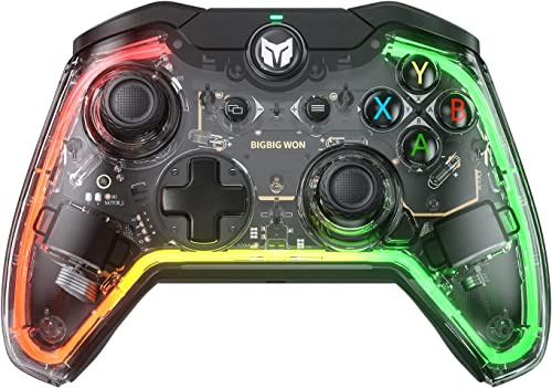 BlackShark Controller di gioco cablato per Pc, controller per Nintendo Switch con giroscopio a 6 assi, un tasto di risveglio, Macro, Turbo, Dual Shock, pulsanti personalizzati, luce RGB