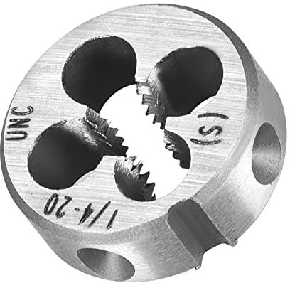 QUARKZMAN 1/4-20 UNC Redondo Troquel Máquina Rosca Derecha Mano Roscado | 1uds, para Procesamiento o Reparación Externas Roscas