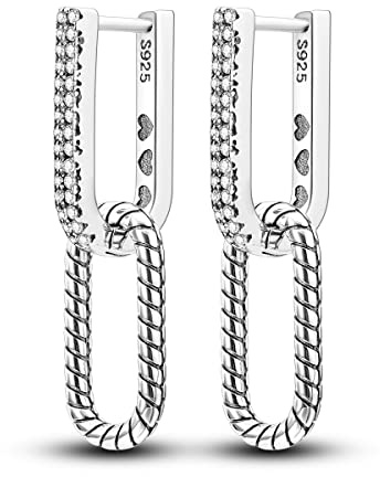 NARMO 925 Sterling Silber U-förmige Ohrringe für Damen