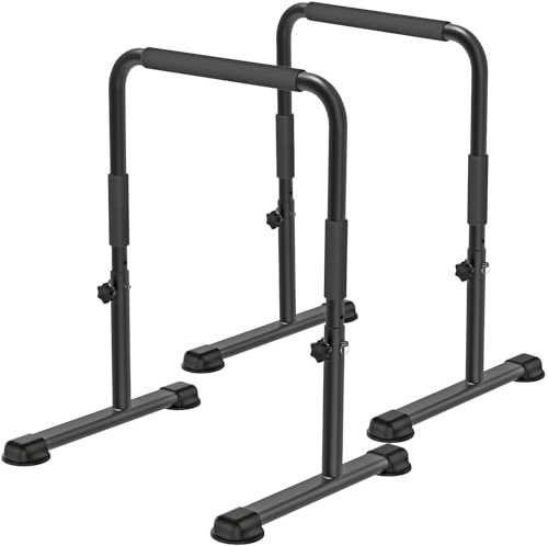 SELEWARE Dip Barren Calisthenics Equipment - Verstellbare Dip Station Rutschfest parallettes Barren für Krafttraining im Home-Gym 226.8 KG Kapazität