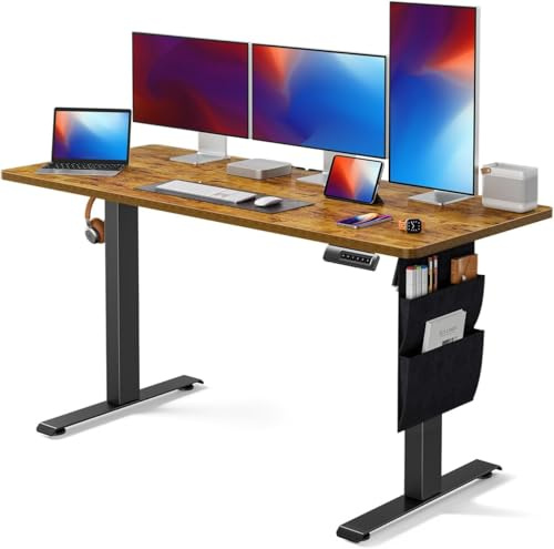 Marsail Standing Desks 55x24 Adjustable Height Home Office Desks,Electric Standing Desk with Storage Bag,Stand up Desks for Study,Writing,Work Computer Desks 4 Memory Preset with Headphone Hook