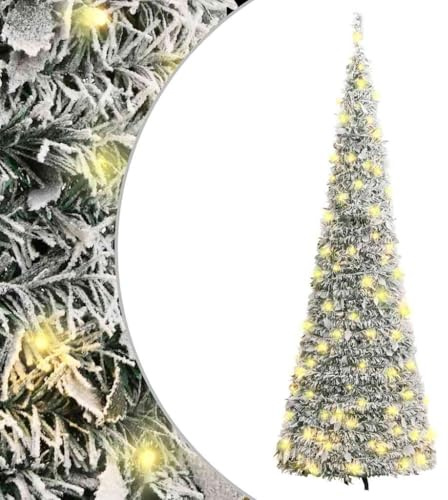 vidaXL Árbol de Navidad Artificial desplegable con Nieve 150 LED 180cm
