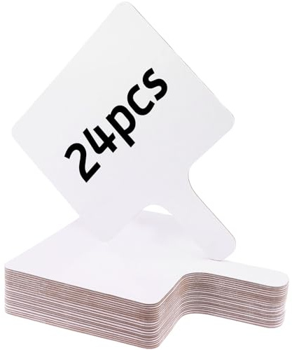 SevenMye, 24 Stück trocken abwischbare Antwortpaddel, tragbare doppelseitige Mini-Whiteboards, kleine Whiteboards, trocken abwischbare Schilder, Auktionspaddel für Schüler, Lehrer, Klassenzimmer, Abst