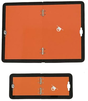 Trupa Set ADR varningstavla 400 x 300 mm + 300 x 120 mm aluminium vikbar varningsskylt orange GGVS