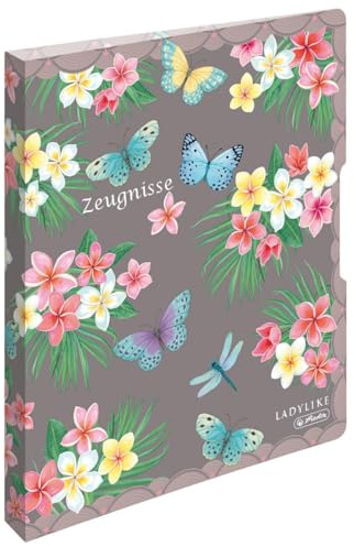 Herlitz Zeugnismappe mit 10 Hüllen und Gravur Zeugnisse / LadyLike Butterflies