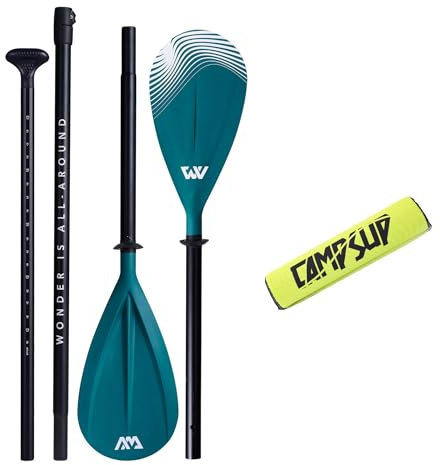 CampSup Aqua Marina Set 2-in-1 Paddel iSUP & Kajak Dual-Tech Aluminium + Floater Grün Paddle für Sup-Boards