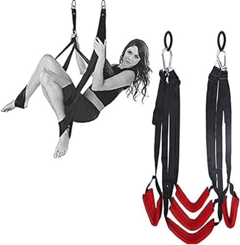 Kamieg BalançOire Rouge en Nylon à 5 Sangles, Nouvelle ExpéRience pour Les Loisirs Et Le Divertissement en Plein Air.