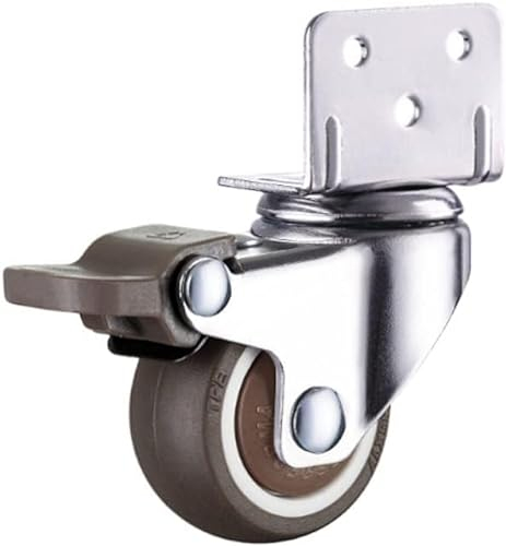 NBHDEK Schwerlast-Lenkrolle, Schwerlastrollen, Stummschaltung, L-Typ, Seitenrollen, Möbel, Stuhl, Schrank, Werkbank, Trolley, Lenkrolle aus weichem Gummi