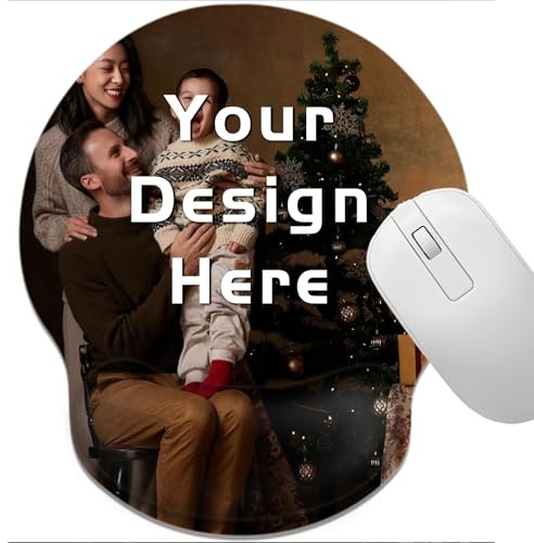 Tappetino per mouse personalizzato con supporto per il polso, tappetino per mouse ergonomico con base in gomma antiscivolo, per computer, ufficio, laptop (2)