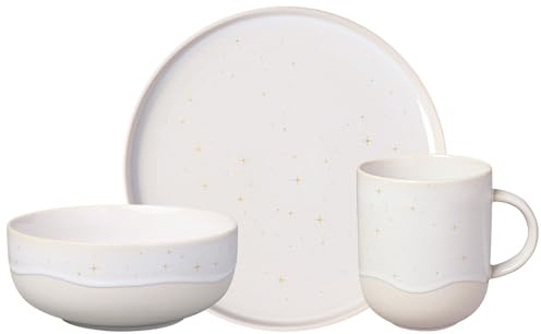 like. by Villeroy & Boch Winter Glow Frühstücks-Set 3-teilig | Henkelbecher (360 ml), Frühstücksteller (21 cm) und Müslischale (15 cm) für 1 Person | Weihnachtliches Geschirr-Set | Premium Porzellan
