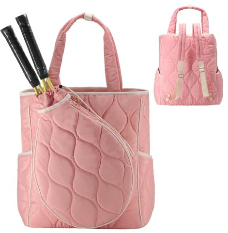 CCGTIOR 2-in-1-Tennis-Tragetasche & Tennisschläger-Rucksack – extra große, gesteppte Pickleballschlägertaschen, wasserabweisend und leicht, für Damen und Herren