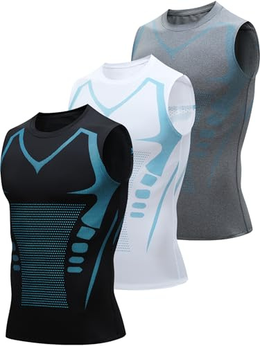 3Pack Mens Running Sport Tank Tops Dry Fit Gym Wicking Athletic Mesh Breathable Cool Workout Sleeveless Shirts Base Layer