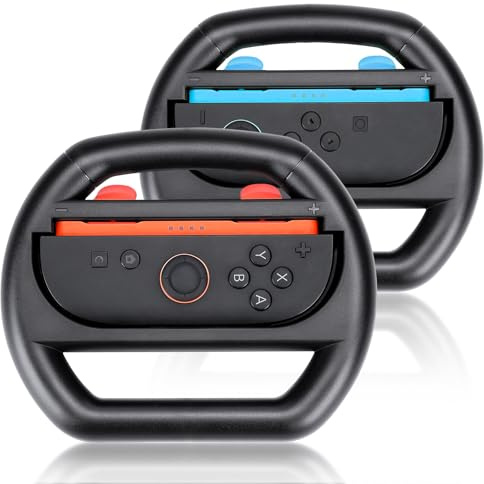 Yaslayp Steering Wheels for Nintendos Sw,2-Pack Racing Wheels Compatible with Sw Joy-cons Controller for Mario Kart and More