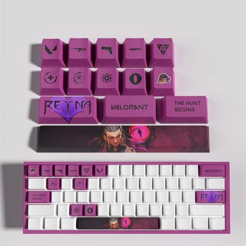 Valorant Reyna 14 tangentkåpor OEM-profil, PBT OEM-profil, sublimeringslayout, kompatibel med de flesta mekaniska tangentbord (6)