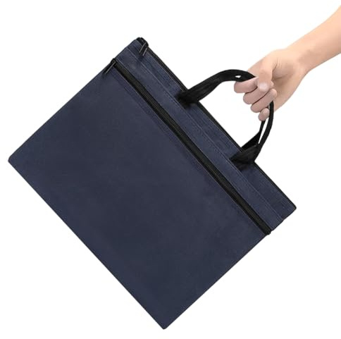 Sacoche d'Affaires Multifonction Sac à Dossier avec Fermeture Eclair en Oxford Sacoche de Rangement Commercial A4 Sac de Document en Tissu pour Bureau Ecole Voyage Conférence Affaire