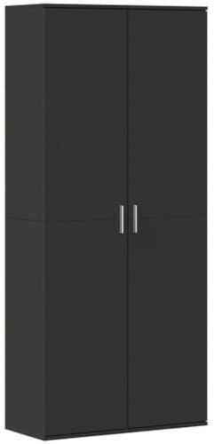 vidaXL Highboard, Sideboard mit Stauraum, Hochschrank Beistellschrank für Wohnzimmer, Lagerschrank Schrank Kommode, Schwarz Holzwerkstoff