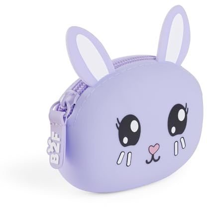 Back2Fun - Monedero Infantil de Silicona Suave con Cremallera, Conejo