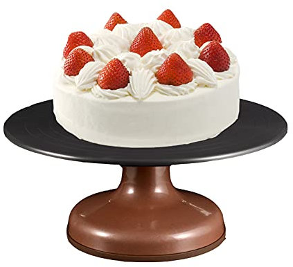 Alzata girevole per torte, 30,5 cm, per una facile decorazione di dessert, strumento perfetto per torte, pasticcini e dolcetti (marrone)
