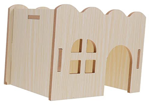 Toyvian Maison en Bois pour Cochon D’Inde Et Hamster, Cabane Multifonction, Nid Échelle Ondulée, Taille Moyenne, Habitat pour Cage De Petits Animaux, Jouet Et Refuge pour Cobayes Et Hamsters