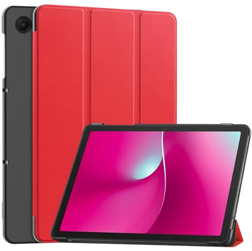 Kepuch Custer Hülle für T-Mobile Revvl Tab 2 Released 5G 10.1 2025,Smart PU-Leder Hüllen Schutzhülle Tasche Case Cover - Rot