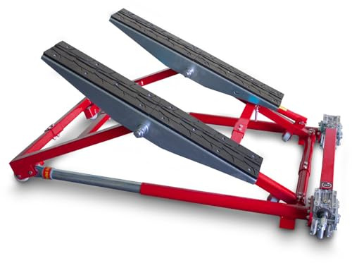 Bituxx Kipphebebühne Mobile Werkstatt Hebebühne Wagenheber Kurzhub PKW Lift bis 2000 kg 2T Rot
