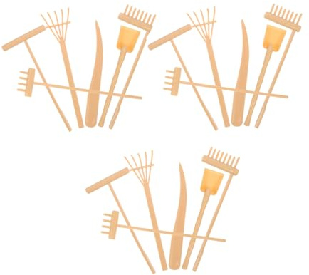 SUPVOX 3 Set Miniature Zen Garden Rake Sand Tray Tools for Desktop Sand Art and Meditation Mini Garden Rakes for Stress Relief and Creative