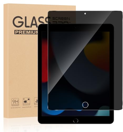 ZhuoFan Verre Trempé Anti Espion pour iPad 10,2 Pouces (9ème/8ème/7ème Génération, 2021/2020/2019),Film de Dureté 9H Privacy Protection D'écran Confidentialité Vitre Installation Facile,1 Pièce