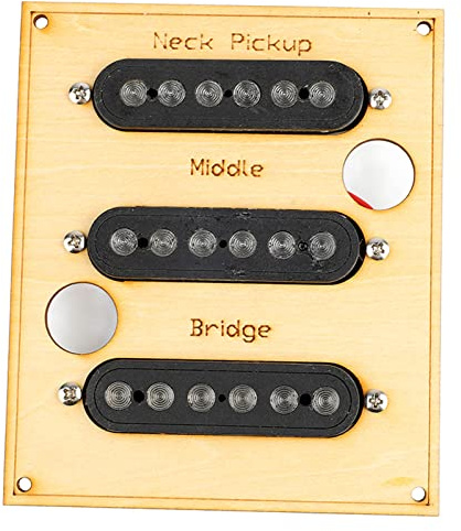 VGEBY Micros de Guitare, Métal et Bois Massif, Ensemble de Micros Universels à Simple Bobine Silencieux pour Guitare électrique et Bassiste