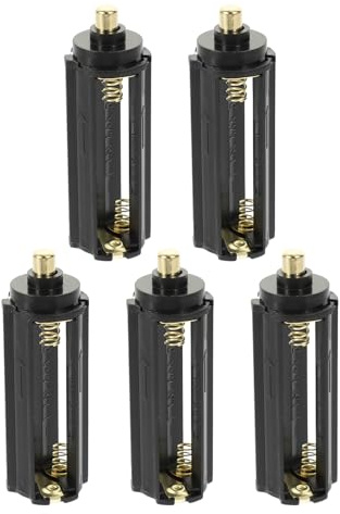 Amosfun Boîte de Rangement pour 3 Piles AAA en Abs Noir Protection des Bornes et Mécanisme de Verrouillage, Lot de 5, pour Usage Domestique et Camping