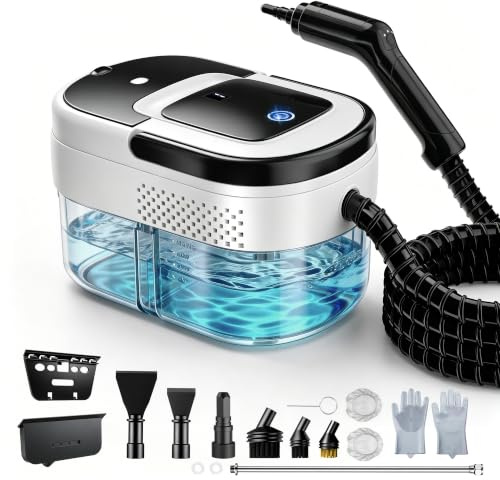 Limpiador de Vapor 2500W, 3 Niveles, 1600ml, 13 Accesorios, sin Químicos