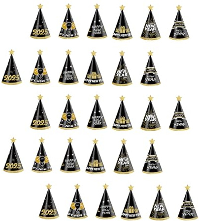 Generisch Von 30 eleganten Silvester Partyhüten, stilvollen 2025-Stirnbändern für, bunten Unisex Kopfbedeckungen, Accessoires, Neujahrsparty Accessoires