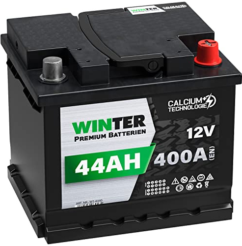 WINTER Premium Autobatterie 12V 44Ah Batterie ersetzt 40Ah 41Ah 42Ah 45Ah
