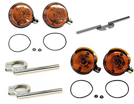 Blinker Set rund komplett inkl. Blinkerträger chrom pass für Simson S50 S51 S70