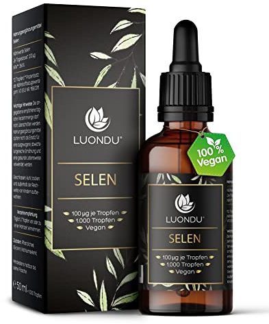 Luondu Selen Tropfen 200µg hochdosiert 50ml vegan & flüssig - 100 µg Selen pro Tropfen I Natriumselenit - Verpackung kann variieren