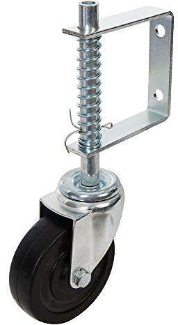 Loops 100mm Spring Loaded Outdoor Gate Castor Wheel- 57KG MAX WEIGHT - Non-Marking Driveway Support Tyre - Smooth Action Wooden Gate Track