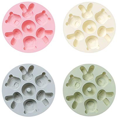 FANSU Moules en Silicone, Moule à Pâtisserie en Silicone Anti Adhésif Souple De Qualité Supérieure Parfait pour Cuisiner Cuire Ou Faire De Glace Et De Gelée Décorations (A-Ours Lapin,Beige)