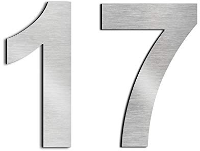 nanlyiau 2pc 3in numero civico esterno adesivo numero civico acciaio numero civico acciaio inox realizzato in solido acciaio inossidabile 304 Argento(18)