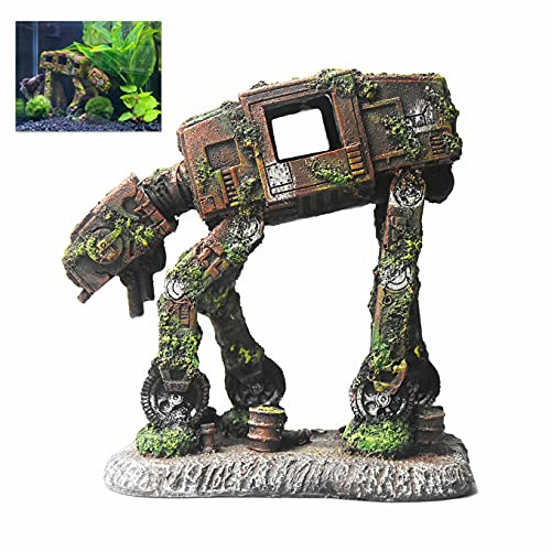 fazhongfa Fish Tank Decorations Star Wars Aquarium Accessories Small to Large Fish Tank Resin Decor for Betta Goldfish Hideouts Cave Hide Ornament Backgrounds (at-Small)