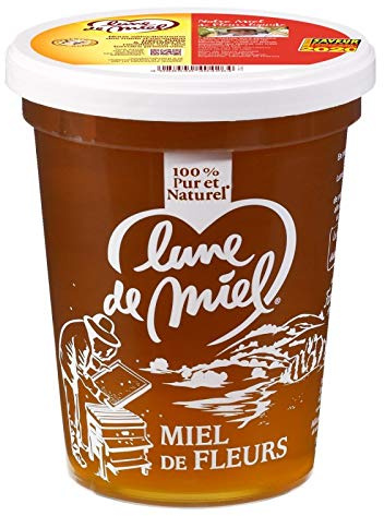 LUNE DE MIEL - Miel De Fleurs Plastique 1 Kg - ( Lot De 3 )
