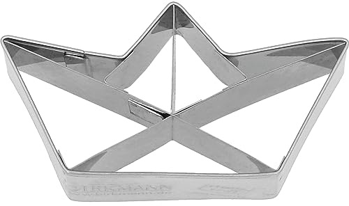 RBV Birkmann Birkmann Papierboot Ausstechform zum Ausstechen und Dekorieren von Plätzchen, Marzipan und Fondant, Edelstahl, spühlmaschinengeeignet, Größe: 7,5 cm, 199361, Silber