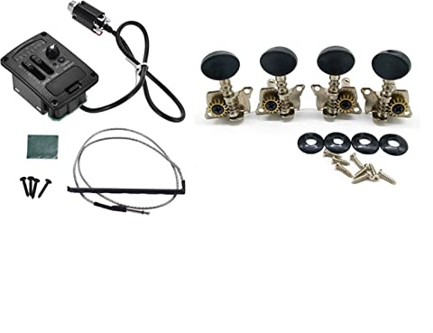 Tuner Maskinhuvud 1 Ställ Ukulele Piezo Pickup Preamp 2-Band EQ Equalizer 4 St Metallöppnad Ukulele Tuning Pegs Tuners