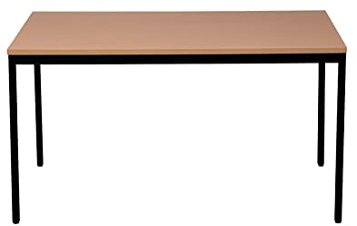 Schrank & Stuhl Schreibtisch – Bürotisch mit Holztischplatte und verstellbaren Füßen, einfache Montage und leicht zu reinigen, 140 x 70 cm, Buche