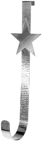Fink Edelstahl Tür-Anhänger 11x10x36 cm gehämmert Türdekoration Stern zum Aufhängen