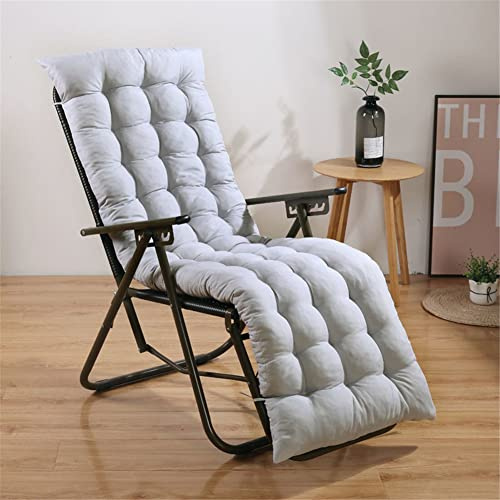 Morbuy Deckchair Auflagen für Gartenliegen, Sonnenliege Kissen Tragbare Garten Innenhof Gepolstertes Bett Relax-Liegestuhl Sitzauflage für Deckchair, Innen, Außen (53x150x8cm,Nebliges Grau)