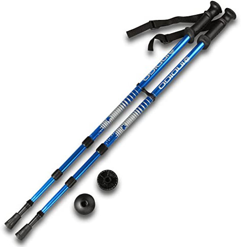 DRUNA Bastones Trekking- Senderismo Telescópicos Indigo 60-135 cm (Azul)