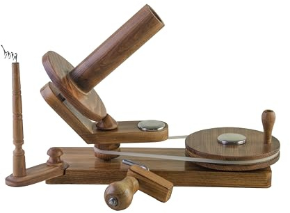 Avvolgitore per gomitoli in legno, realizzato a mano, grande, per lavorare a maglia e uncinetto, fatto a mano, resistente (antico) naturale