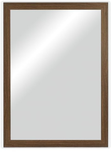 CHELY INTERMARKET MOD128 Espejo Pared Vertical Decorativo Grande Estilo Moderno Marco Madera Cuerpo Entero Elegante 60x80 cm Nogal Ideal Recibidor Dormitorio Baño Incluye Kit Montaje