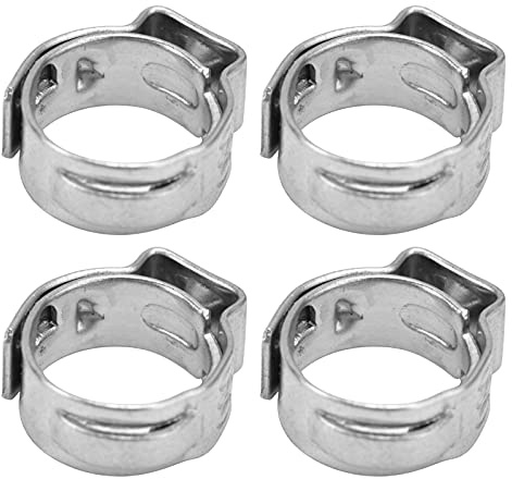 Risegun Double Wire Hose Clamp 20Pcs Double Wire Hose Clamp Set, Adjustable Stainless Steel Hose Clamps, Fits 10.3-12.8mm, Industrial Pipe Clip Screw Assortment Kit