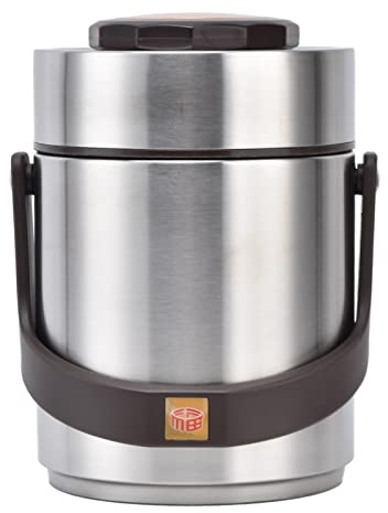 Gsycle Contenedor térmico para alimentos de 1500 ml, lonchera térmica de gran capacidad, lonchera con aislamiento al vacío de acero inoxidable 304, lonchera a prueba de fugas para adultos
